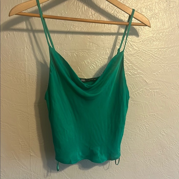 Zara Green Cowl Neck Camisole Top - Picture 1 of 4